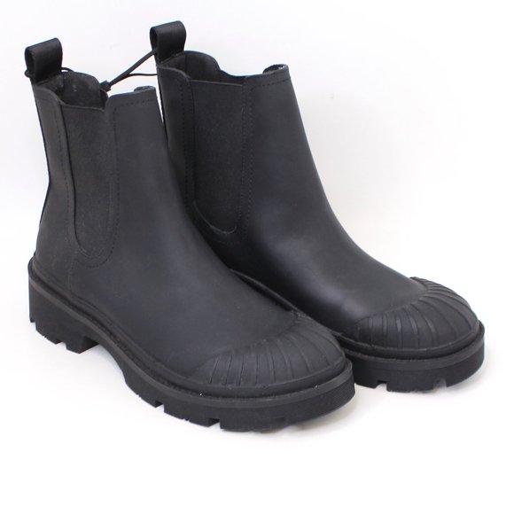 Zara Lug Treaded Platform Ankle Boots Waterproof Ribbed Toe Size 7 1/2" NWOT - Picture 2 of 7